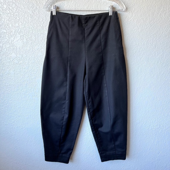 COS Barrel Leg Flat Front Stretch Cropped Ankle Balloon Trouser Pants - Picture 1 of 12
